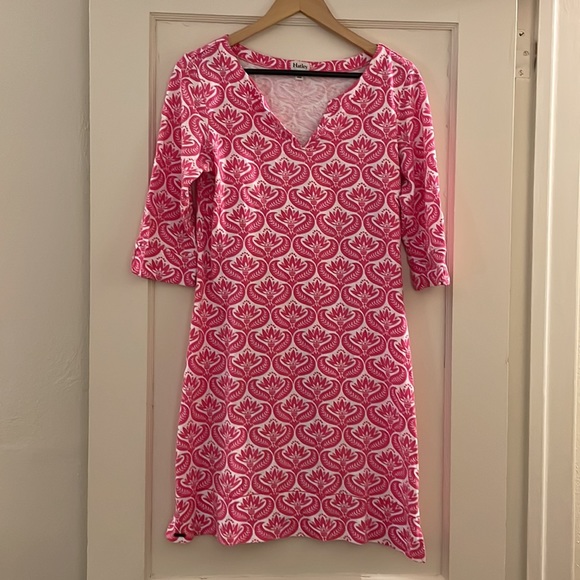 Hatley Pink and White Floral Peplum sleeve preppy dress - Picture 4 of 8